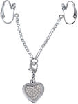 Nipple Clamps Intimate Heart-Shaped Chain Silver