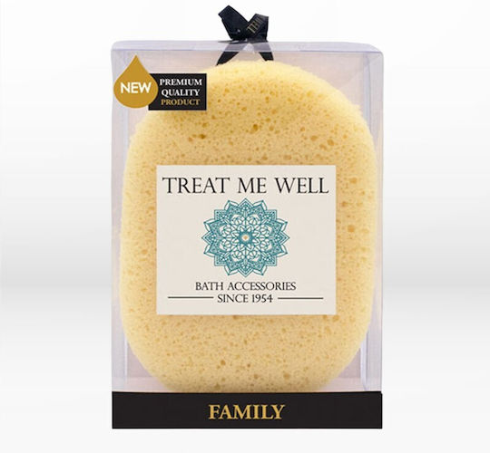 Treat Me Well Семейство Естествена Гъба За Баня Жълта 1 Брой