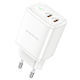 Borofone Charger Without Cable with 2 USB-C Ports 35W Power Delivery Whites (BN9)