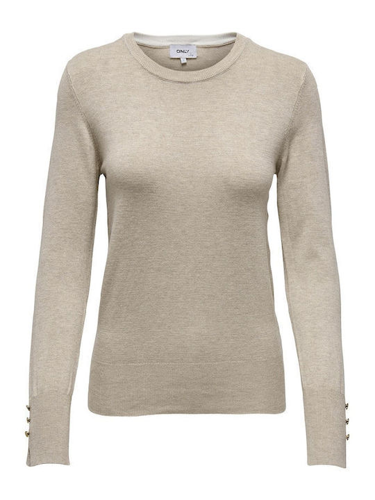 Only Damen Bluse Langärmelig Beige