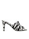 Bronx Δερμάτινα Mules με Λεπτό Ψηλό Τακούνι Black/White