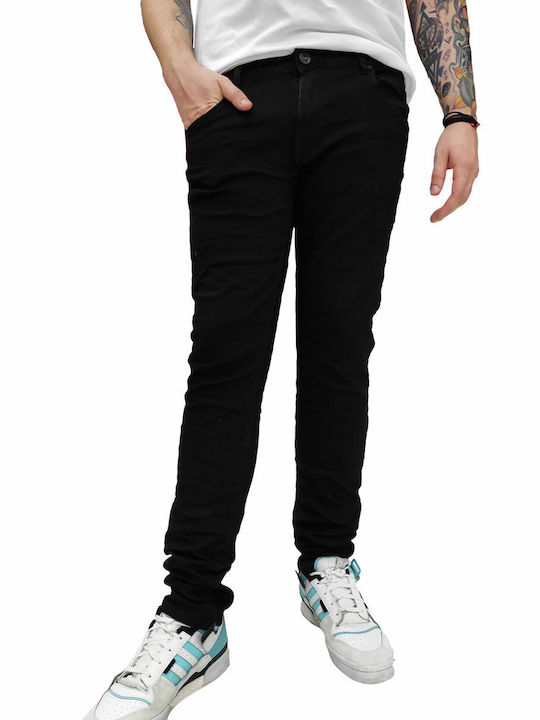 Yes!Boy Men's Denim Elastic Trousers Skinny Fit Black