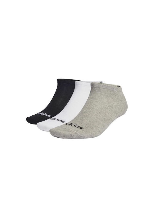 Adidas Thin Linear Αθλητικές Κάλτσες Πολύχρωμες 3 Ζεύγη