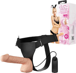 Baile Harness με Dildo 26cm και Δόνηση στο χρώμα του δέρματος