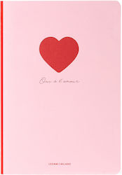 Legami Milano Heart Notebook Ruled Pink