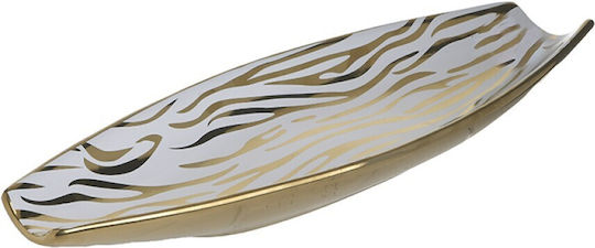 Inart Round Ceramic Decorative Platter White 45x45x6cm