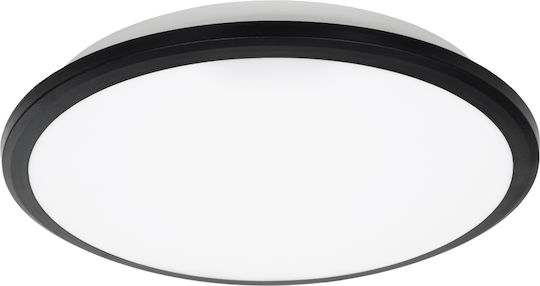 GloboStar Tuffin Ceiling Mount Light Bathroom 30cm Black with Integrated LED