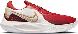 Nike Precision 6 Low Basketball Shoes Phantom / Team Red / Light Crimson / Metallic Gold