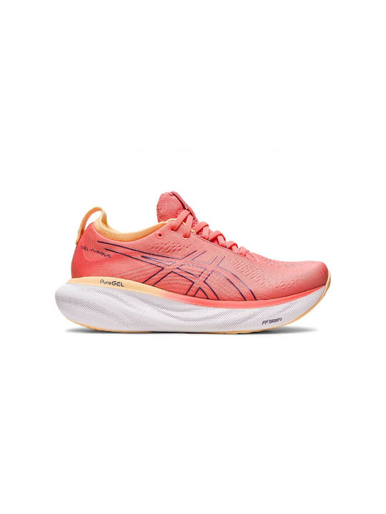 Gel-Nimbus 25 Damen Sportschuhe Laufen Papaya / Dusty Purple