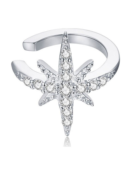 Bamoer Единична Обеца Cuff от Сребърен с Камъни Bamoer Единична Обеца Cuff от Сребърен с Камъни