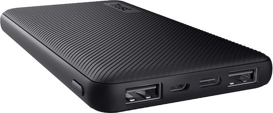 Trust Primo Ultra-thin Power Bank 10000mAh 15W with 2 USB-A Ports and USB-C Port Black