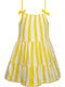 Children's Dress Sleeveless Striped Yellow