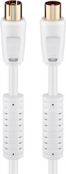Goobay Καλώδιο Κεραίας Coax male - Coax female Λευκό 1.5m