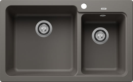 Blanco Naya 8 527313 Drop-In Sink Left Synthetic Granite W81.5xD50cm Volcano Grey