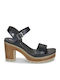 Din piele Sandale Negre