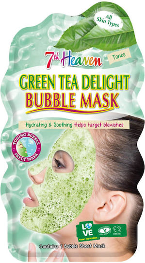 7th Heaven Bubble Tea Oxygen Gesichtsmaske für das Gesicht für Feuchtigkeitsspendend 1Stück