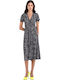 Summer Midi Shirt Dress Dress Black