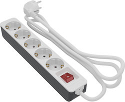 Bulle Power Strip with Surge Protection 5 Positions with Switch and Cable 3m