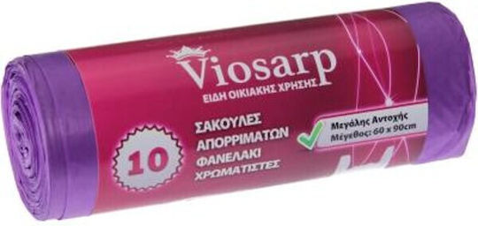 Viosarp Σακούλες Απορριμάτων με Χερούλια 60x90cm 10τμχ Μωβ