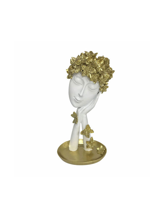 InTheBox Decorative Bust Polyresin Jarni 1 in White - Gold 15.5x10x28.5cm 1pcs