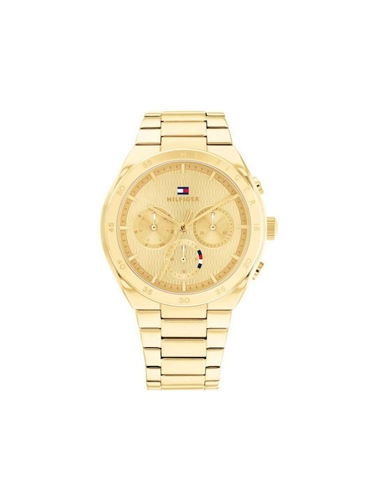 Tommy Hilfiger Uhr Chronograph mit Gold Metallarmband