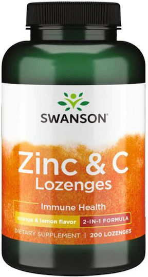 Swanson Zinc + C 100mg 200 Lutschtabletten Orange Zitrone