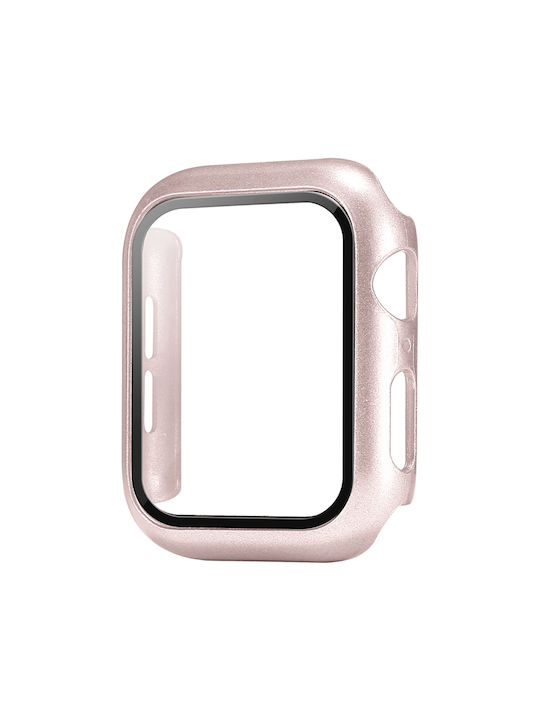 Sonique Plastikhülle mit Glas in Rose Gold Farbe für Apple Watch 7/8 41mm