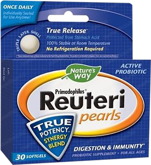 Nature's Way Primadophilus Reuteri Pearls Добавка с Пробиотици 30 Меки Капсули