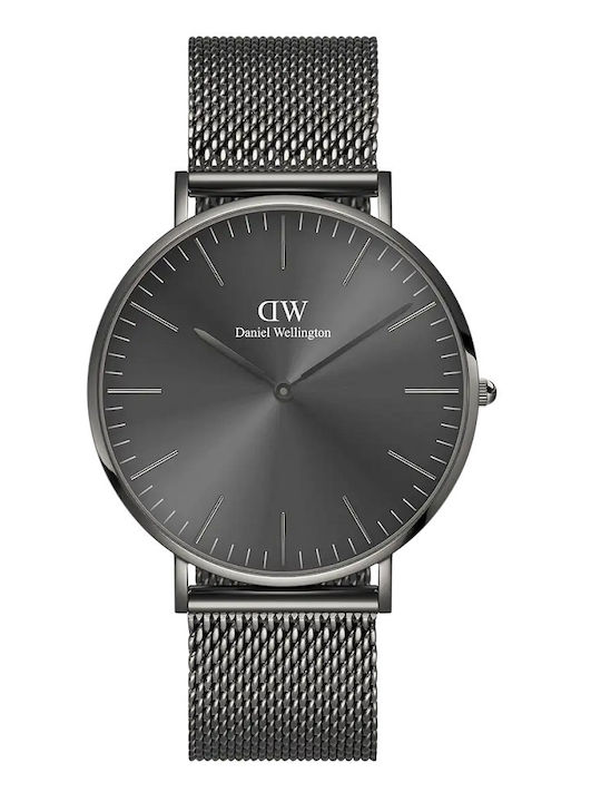 Daniel Wellington Herrenuhr 40mm Batterie mit Gray Metallarmband