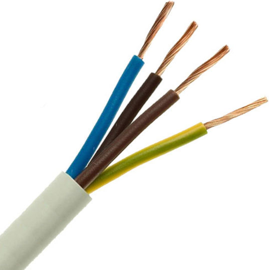 Nexans Power Cord with Cable Properties 4x1.5mm² in White Colour 1m Flexible