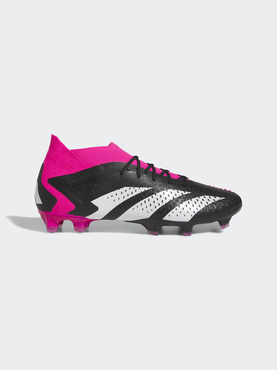 Adidas Predator Accuracy.1 FG Χαμηλά Ποδοσφαιρικά Παπούτσια με Τάπες Core Black / Cloud White / Team Shock Pink 2