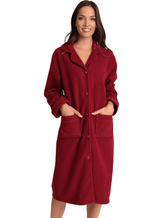 Lydia Creations Winter Damen Vlies Robe Burgund...