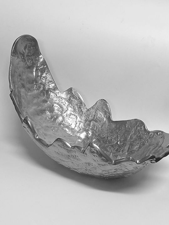 Καρβούνης Obstschale Metallisch Silber 39x19cm