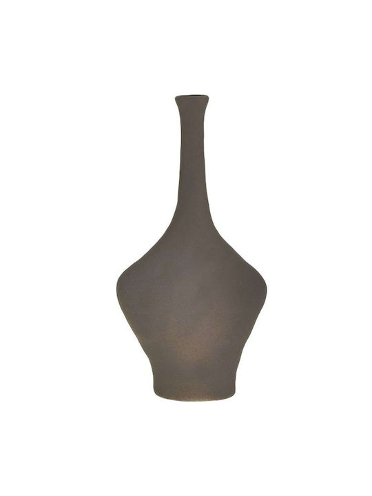 Inart Ceramic Vase Καφέ 15x6x30cm