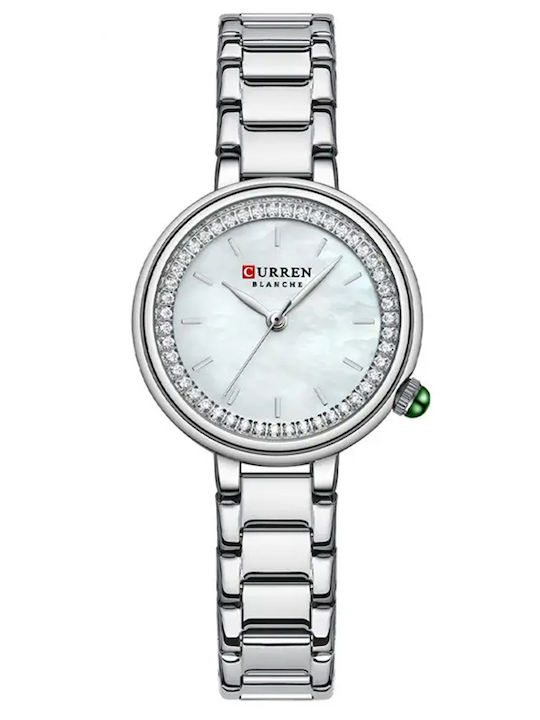 Curren Damen Uhr mit Silber Kautschukarmband