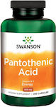 Swanson Pantothenic Acid Βιταμίνη για την Υγεία του Νευρικού Συστήματος 500mg 250 κάψουλες