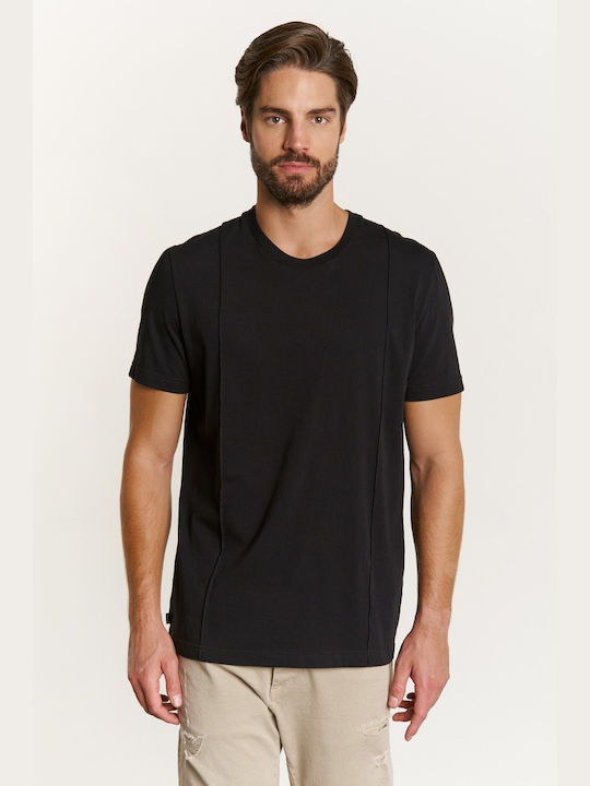 Edward Jeans Kylian T-shirt Bărbătesc cu Mânecă Scurtă Negru