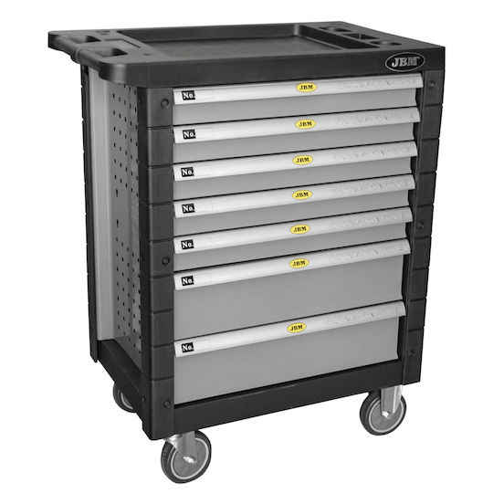 JBM Cu roți Metal Căruță cu 7 Sertare L77.5xA46.6xÎ96cm