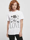 Minnie Loves Mickey Damen T-Shirt Weiß