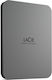 Lacie Mobile Drive Secure USB-C 3.0 / 3.1 / 3.2 Εξωτερικός HDD 2TB 3.5" Space Grey