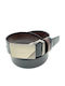 LGD-2021 Men's Belt Leather Double Sided Black / Brown 2021-A ΜΑΥΡΟ ΚΑΦΕ