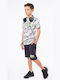 Hashtag Kids Set with Shorts Summer 2pcs White Muted Think