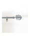 Douceur d'Intérieur Extendable Metallic Curtain Pole Tropical Single Φ19mm 120-210cm Silver