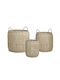 Inart Set of Decorative Baskets Fabric with Handles Beige 40x40cm 3pcs