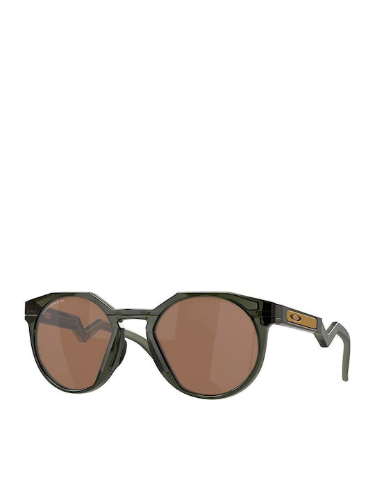 Oakley HSTN Men's Sunglasses with Green Plastic Frame and Brown Polarized Lens OO9242-03
