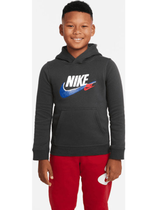 Nike Kids Sweatshirt with Hood and Pockets Gray...