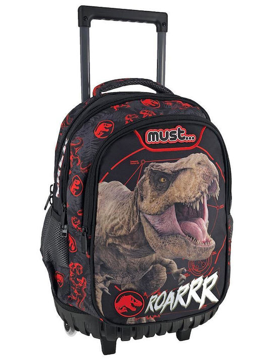 Must Jurassic Trex Roarrr School Bag Trolley Elementary, Elementary Multicolored