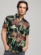 Hawaiian Short-sleeved Shirt Floral Black