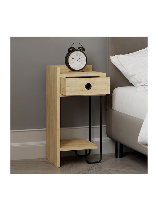 Bedside Table Sirius Wooden Natural Beech 32x30...