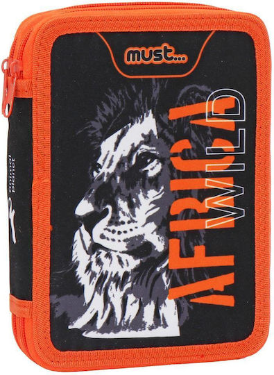 Must Team Animal Planet Africa Wild Lion Pencil Case Full with 2 Compartments Multicolored